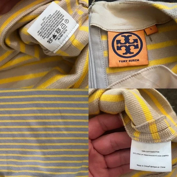 Tory Burch grey and marigold striped blouse - Picture 14 of 16